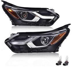 ALLGOOD LED DRL Headlight Assembly Compatible with Chevy Equinox 2018 2019 2020 w/Factory Halogen Headlight Driver & Passenger Side Headlamp Clear Len