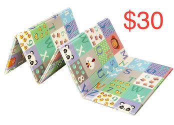 Waterproof Reversible Double-Side Padded Foam Folding Play Mat, 58-Inch x 77-Inch