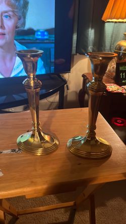 2 solid  brass  Stiffel candle sticks