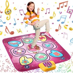 Dance Mat for Kids Toy for 3 4 5 6 7 8 Year Old Girls | Electronic Musical Dance pad - 5 Game Modes, 3 Challenge Levels, Adjustable Volume and LED Lig