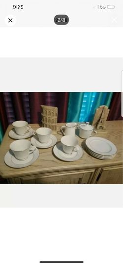 15 Piece Crown Empire Princess fine China Cup, Saucer, Bread plate, creamer & sugar bowl Tea Set  new