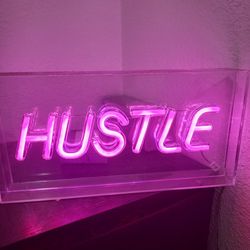Pink Neon ‘Hustle’ LED Sign