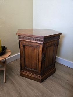 Hexagonal opening side table cabinet