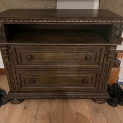 Dark Brown Wood Dresser 