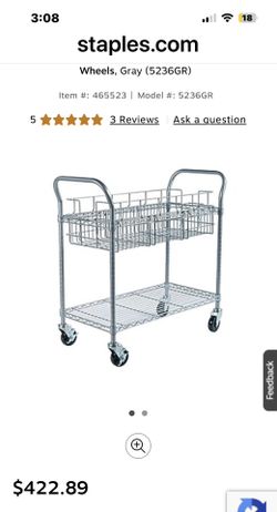 STEEL MAIL CART $200.00 Firm