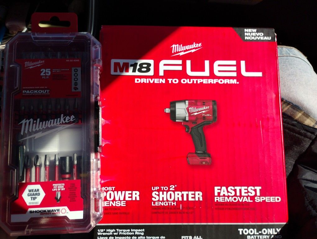 1/2 High Torque Impact Wrench W Shockwave Bits 
