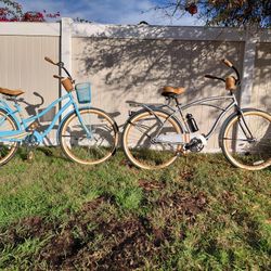 2 His & hers Huffy Nassau Beach Cruiser Bicycles 