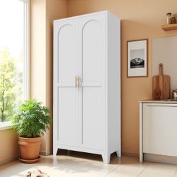 CA- 71'' 2 Shapely Doors Cabinet, Metal Storage Cabinet with Doors