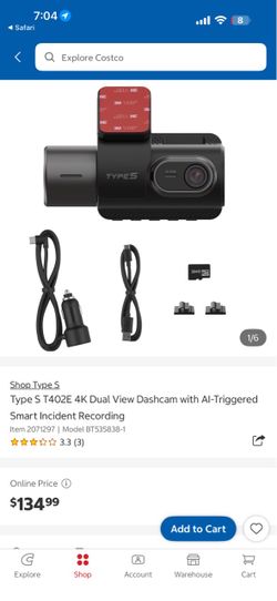 Type S T402E 4K Dual View Dashcam
