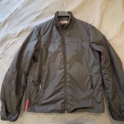 Prada Gore-Tex Linea Rossa Black Nylon Jacket Red Tab Lightweight Size Medium