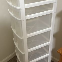 Clear Plastic Rolling Storage Cart