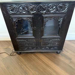 Carved Cabinet With Mirror