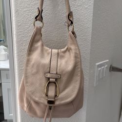 Pink Pebble Leather Shoulder & Backpack Bag