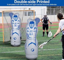 Jecarden Inflatable Lacrosse Goalie Lacrosse Shot Blocker Dodging Dummy for Lacrosse (Goal NOT Included) with Air Pump Lacrosse Training Equipment for