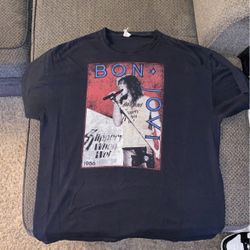 VINTAGE BON JOVI SHIRT SLIPPERY WHEN WET 1986 TOUR