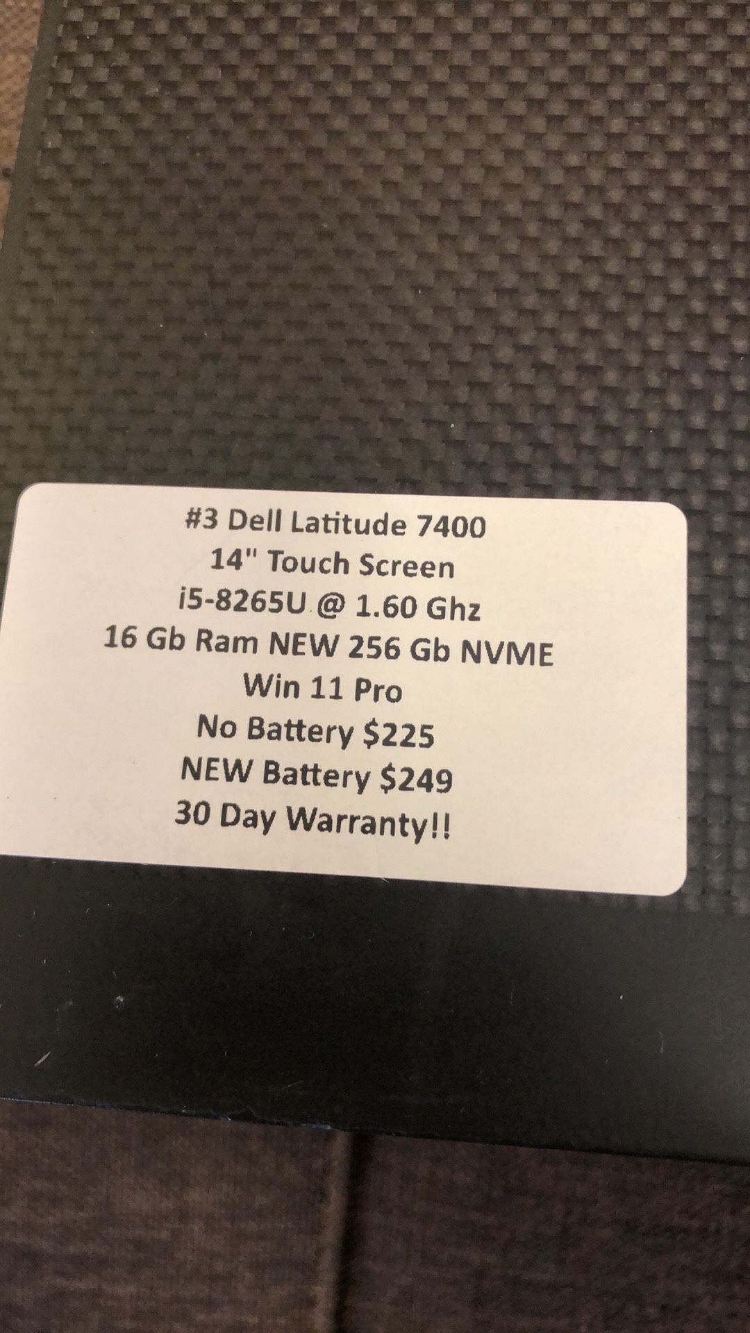 #3 Dell Latitude 7400 14” Touch Screen I5-8265U 16 Gb Ram New 256 Gb Nvme Win 11 Pro 30 Day Warranty!!