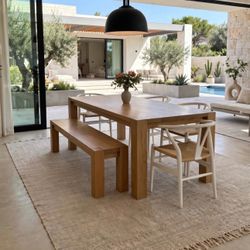 Crate & Barrel solid Oak Dining Table
