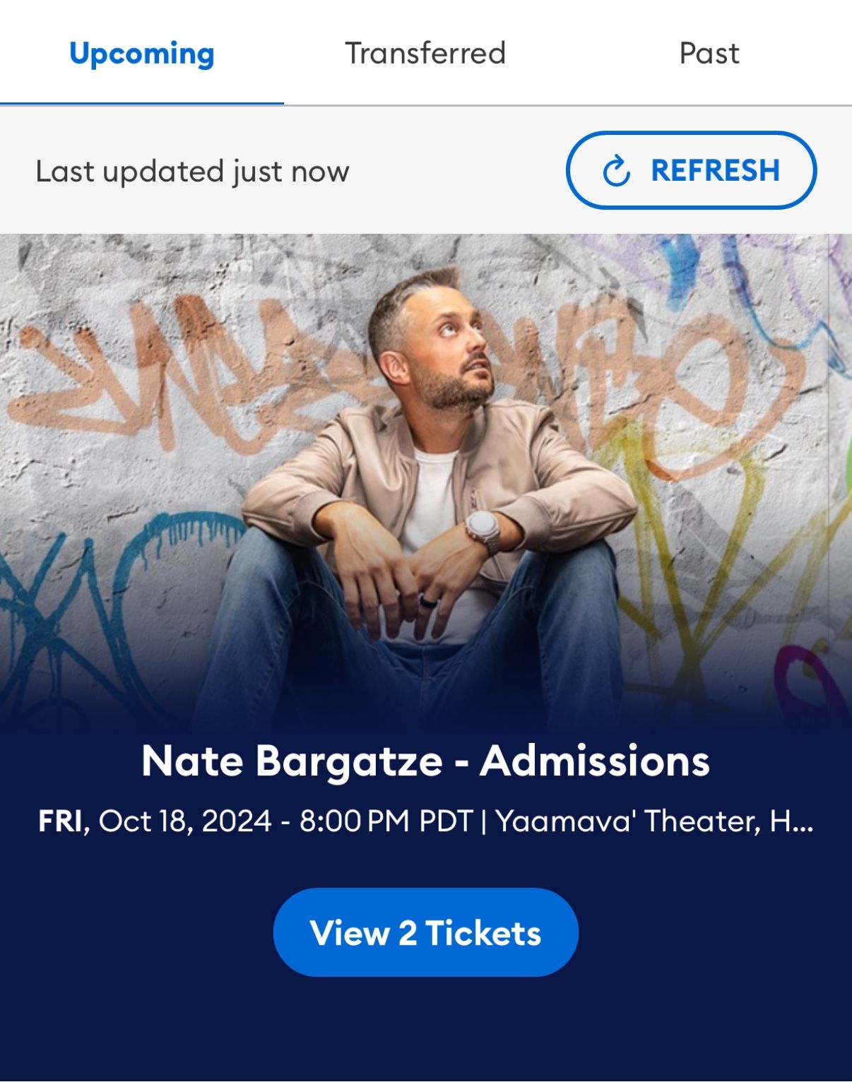 Nate Bargatze Tonight (2 Tickets, 125 Per)