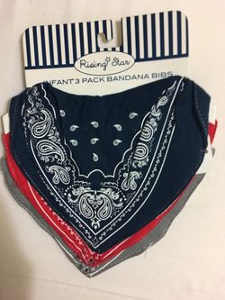 Handkerchief infant girls or boys bibs 3pk. $ 8
