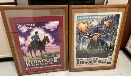 Set of 2 Redwood Creek framed posters