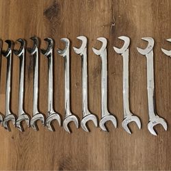 Snap-on Four Way Angle Open End Wrench Set of 12