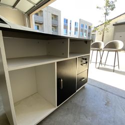 Modern Storage Console Cabinet with Locking Drawers