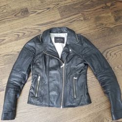 Women's Size 10 Leather Biker Jacket