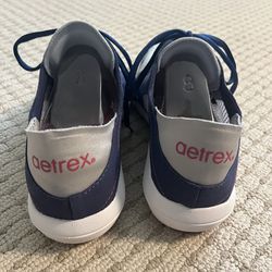 Aetrex Sloane Trainers Navy Comfort Sneakers Athletic Sporty Walk size 8/38