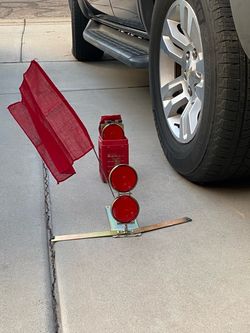 Vintage :  Set of 3 -Road Safety Warning Kit with Flags and Reflectors