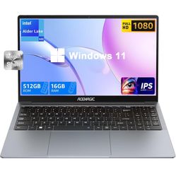 ACEMAGIC Laptop Computer, 16GB DDR4 512GB SSD, 15.6 Inch Windows 11 Laptop with Intel Quad-Core N95(Up to 3.4GHz), Metal Shell, BT5.0, 5G WiFi, USB3.2