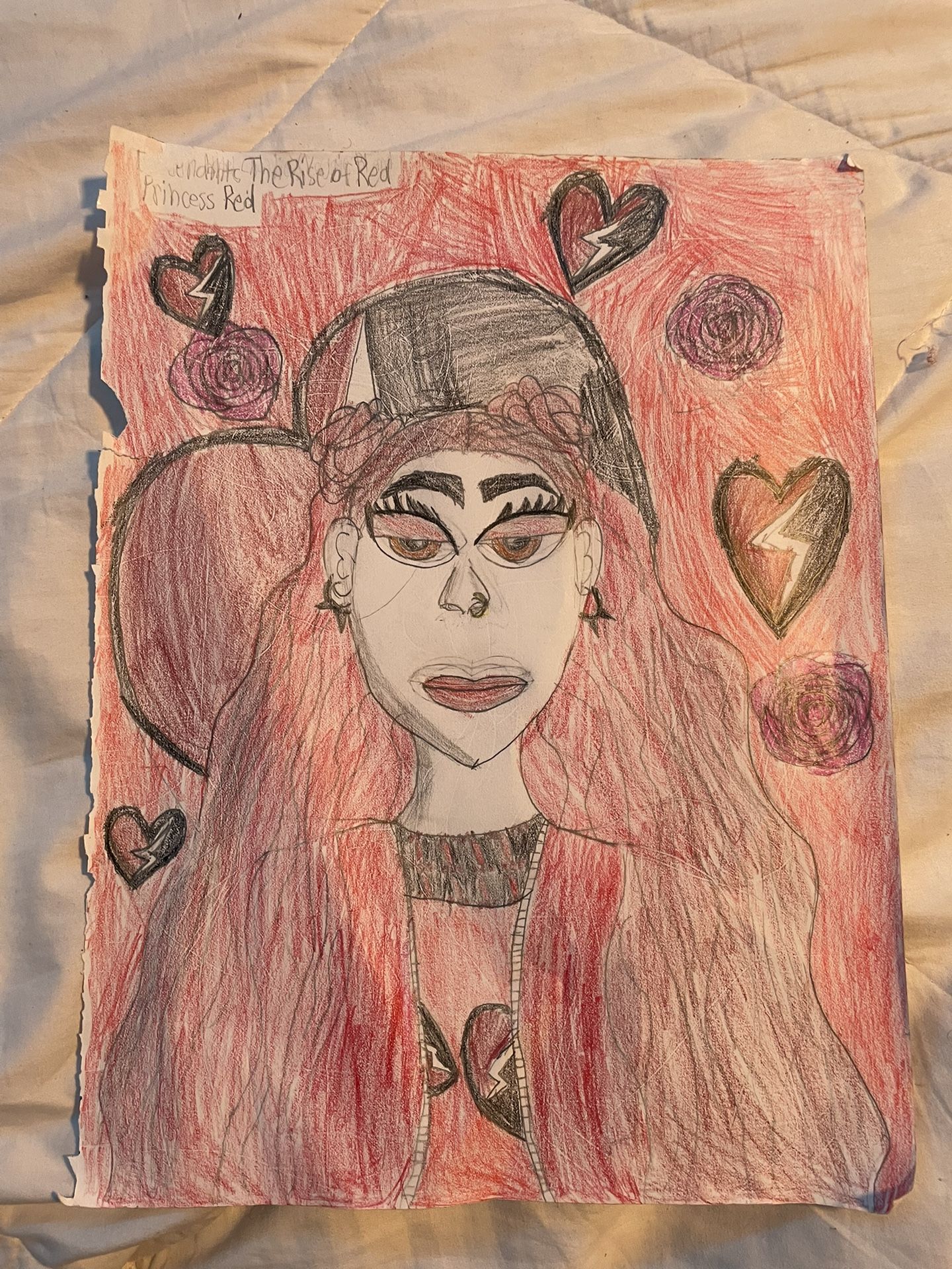 Descendants Princess Red Fan Drawing