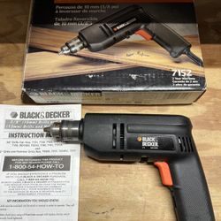 Black & Decker 7152 3/8” Reversible Drill Corded w/ Box & Manual