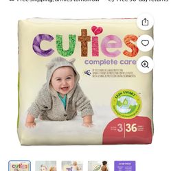 Cuties Size 3 Diapers