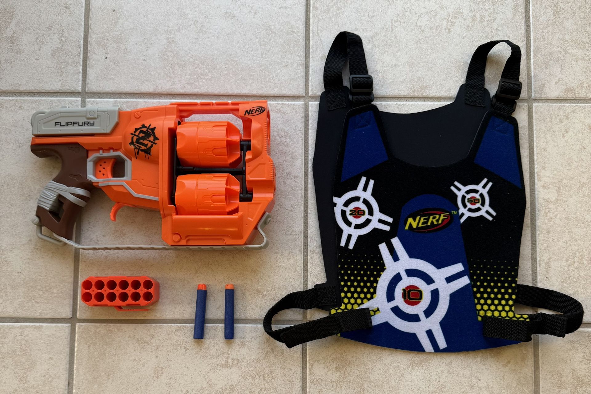 Nerf Zombie Strike Flipfury Blaster Bundle. GREAT CONDITION!