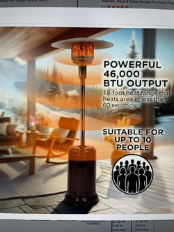 Patio Heater With Wheels, NEW