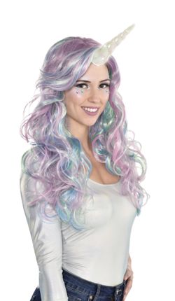 Light-Up Unicorn Horn, Iridescent White, 7.5-in, Wearable Costume Accessory