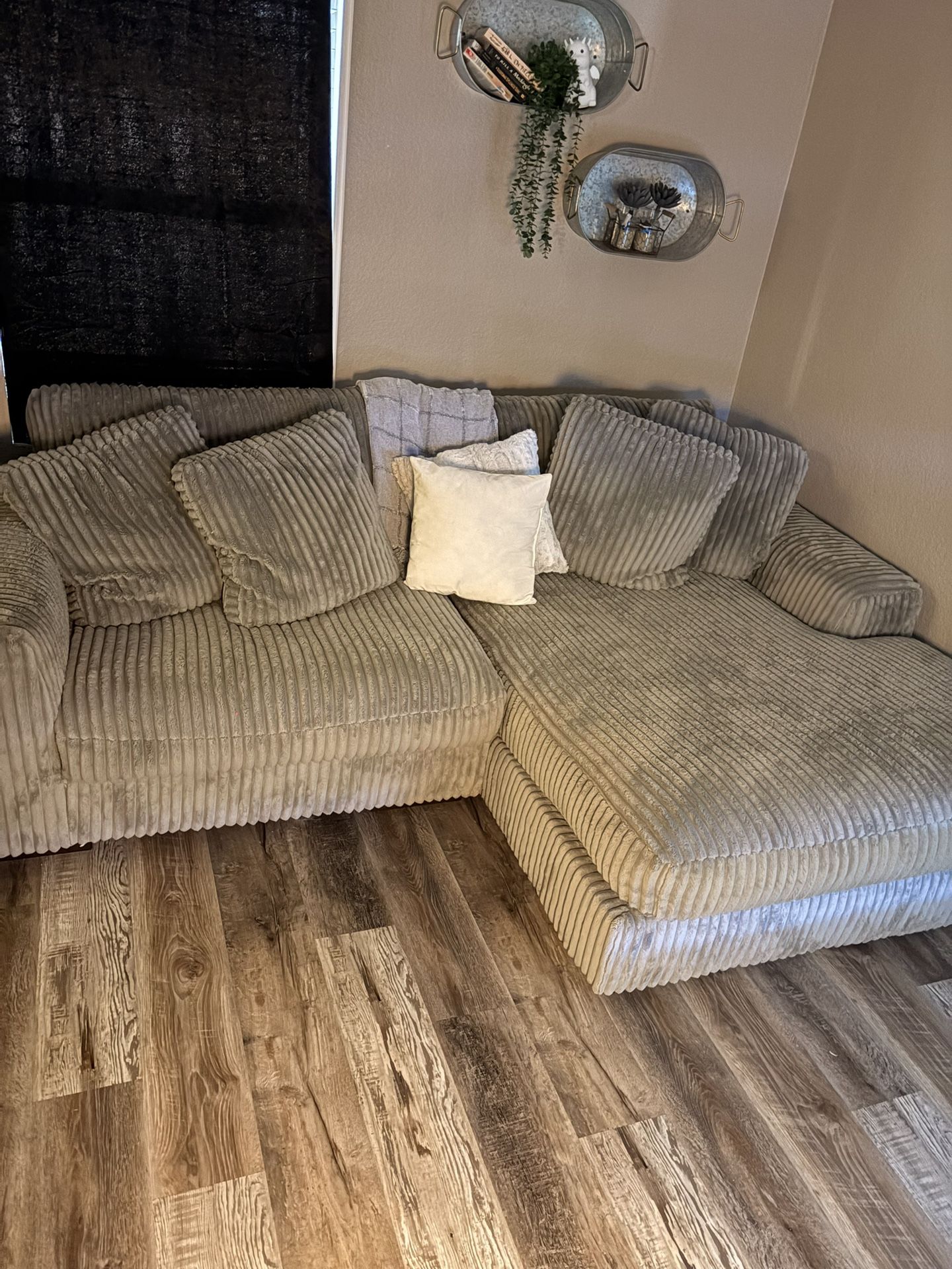 Grey sectional couch