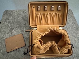 CALPAK Tan Travel Case with Gold Hardware