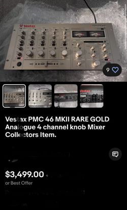 $2500 OBO Vestax PMC 46 MKII RARE GOLD Analogue 4 channel knob