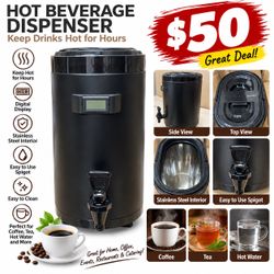 Large Capacity Hot Beverage Dispenser – Stainless Steel Interior – $50