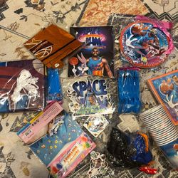 Space Jam Basketball Birthday Party Items With Backdrop