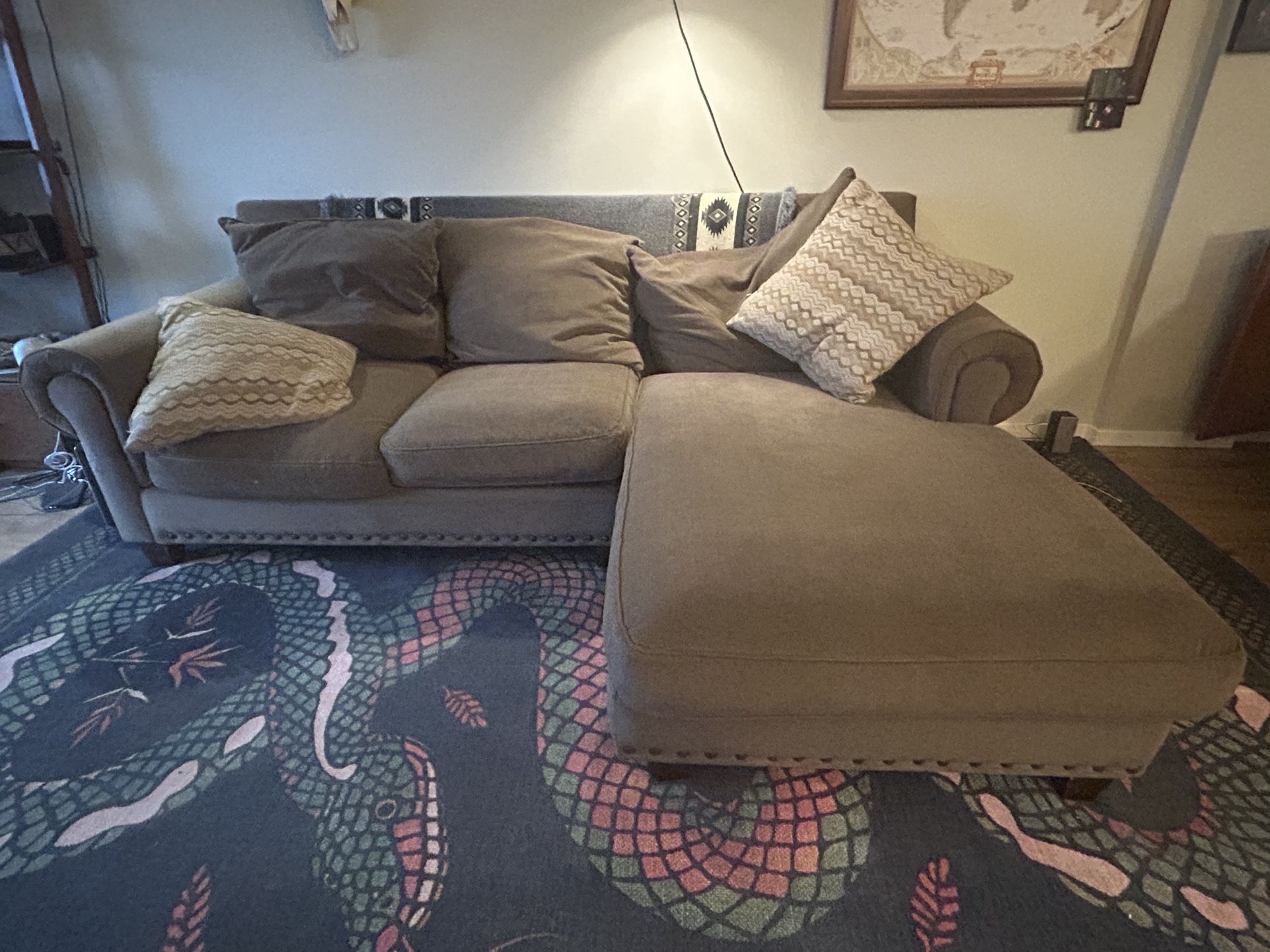 Comfiest Green sectional couch