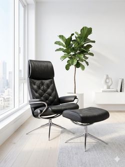 Ekornes Stressless “ Metro “ Recliner And Ottoman, Copenhagen