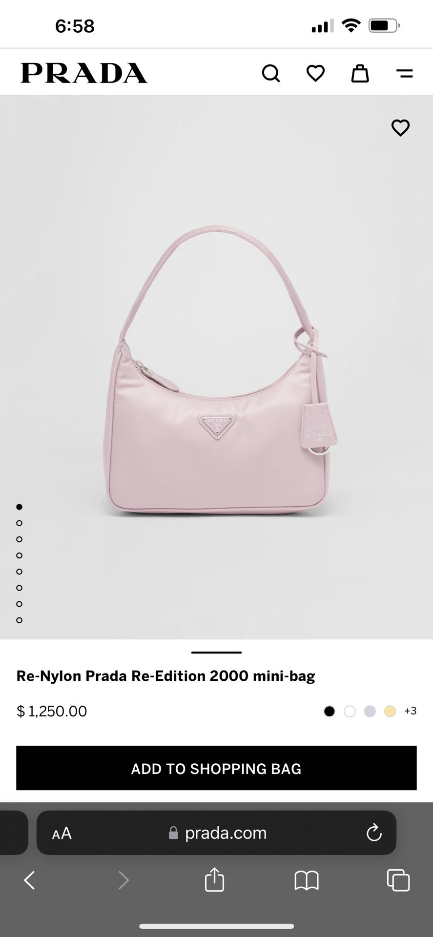 Re-Nylon Prada Re-edition 2000 mini bag - Baby Pink