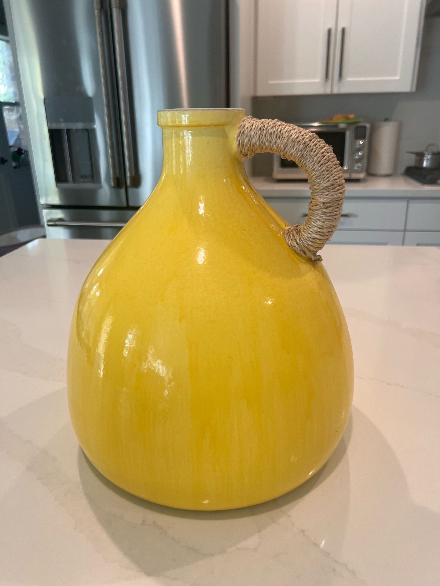 Beautiful Ceramic Vase w/ Woven Handle