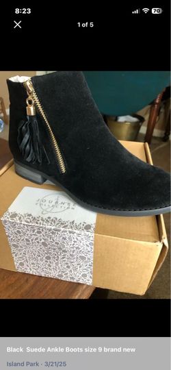 Black Suede Ankle Boots size 9 brand new