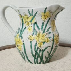 Vintage Chinese Tongzhi Pitcher Floral Stamped