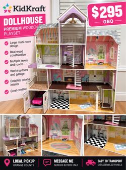Large KidKraft Dollhouse with Garage – Great Condition