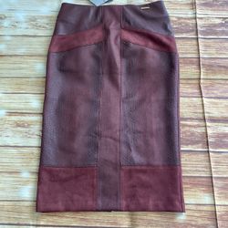 Marc New York Women Burgundy Full Control Waistband Midi Pencil Skirt  Sz Small