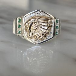 Man ring  silver 925 and gold 10k  size 10, 11, 12 men rings  Silver 925 Sterling with 10k-Gold-Laminated Parts  Very fine man Ring: This high-quality